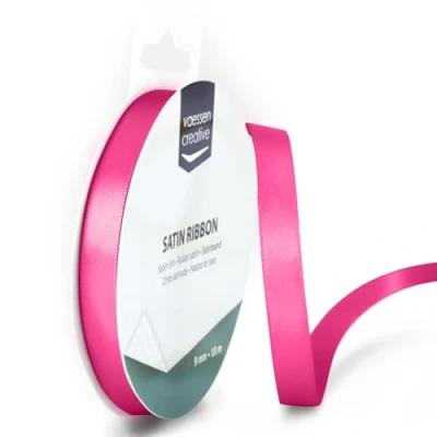 Immagine di Iris Ohyama Ribbon Lyon Wired Nastro di Raso, Rosa, 9 mm x 10 m, unità