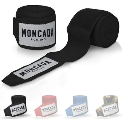 Immagine di Moncada Fighting 4m Fasce da Boxe con Passante per Pollice Bendaggi Parte Elastiche Kick Boxing, Muay Thai, MMA Bende Boxe, Pugilato