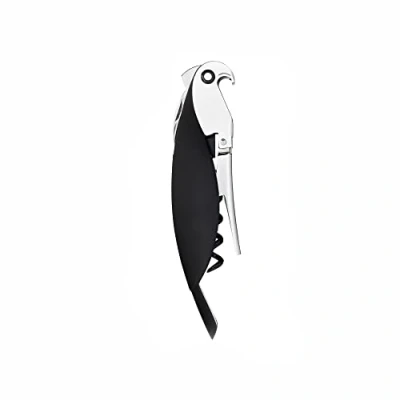 Immagine di Alessi AAM32 B Parrot Cavatappi per Vino di Design, in Alluminio Pressofuso e PC, Nero