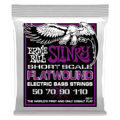 Immagine di Ernie Ball, Power Slinky Short Scale Flatwound, Corde per basso elettrico a scala corta, diametro 50 110