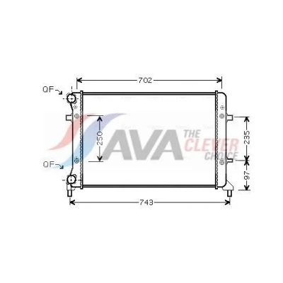 Immagine di PRASCO VN2204 Radiatore motore Alluminio 650 415 23 con giunti rapidi Alette di raffreddamento montate meccanicamente VOLKSWAGEN: Caddy 3, Golf 5