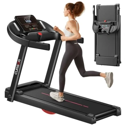 Immagine di CURSOR FITNESS tapis roulant per casa, pieghevole, con monitor della frequenza cardiaca, app e motore silenzioso aggiornato, Treadmill for Home 12 programmi di allenamento, carico
