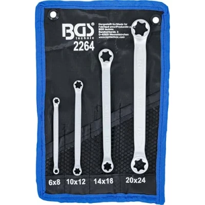 Immagine di Juego de llaves estrella dobles con cabezas E Torx E6 x E8 E20 E24 4 piezas