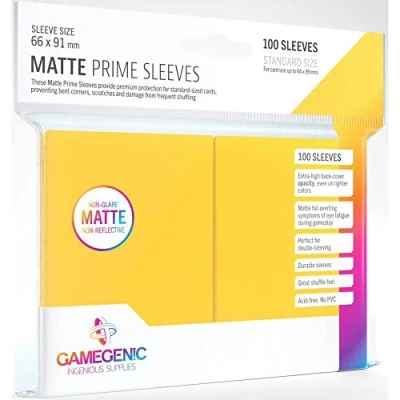Immagine di Gamegenic GGS11032ML Matte Prime Sleeves (100 Pack), Yellow