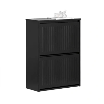 Immagine di SoBuy mobile scarpiera salvaspazio slim chiusa ingresso moderno Portascarpe con 2 ribalte e 1 cassetto bianco L61*P25*A100 cm FSR165 W