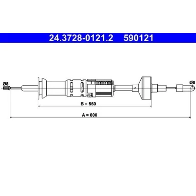 Immagine di ATE 24.3728 0121.2 Cavo Frizione con regolazione automatica VOLKSWAGEN: GOLF 2, SEAT: TOLEDO 1 mister auto, norauto, autozona