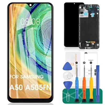 Immagine di per la sostituzione dello schermo di samsung galaxy A50 il display lcd sensore del pannello tattile gala A505 digitalizzatore (Incell Black)