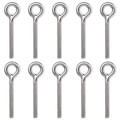 Immagine di Jubaopen 10pcs M8 Bullone in Acciaio Inossidabile 304 Viti a Occhiello ad Anello Golfari Resistente con Filettatura da Appendere per Legno Decorazione Archietettonica
