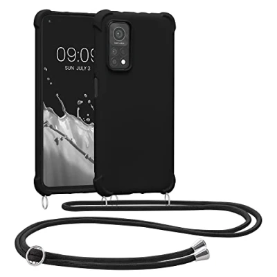 Immagine di kwmobile Custodia Compatibile con Xiaomi Mi 10T / PRO Cover Back Case in Silicone TPU Protezione Smartphone Cordino Nero
