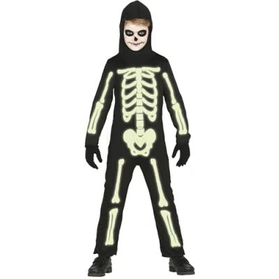 Immagine di Costume da Scheletro Fosforescente per bambino M (7/9 anni)
