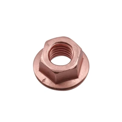Immagine di Connect 30740 Copper Flashed Nut Flanged &amp; Self Locking M10 x 1.5 15mm Hex 5pc, Brown