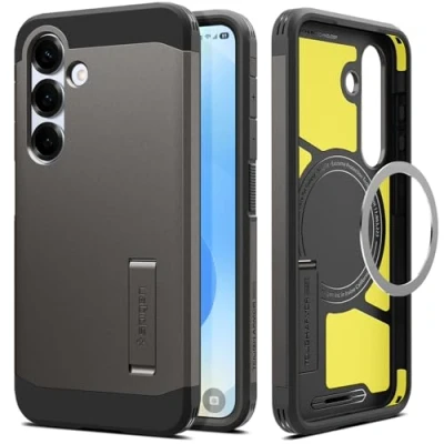 Immagine di Spigen Cover Tough Armor (AI) MagFit Compatibile con Samsung Galaxy S25 Plus Grigio