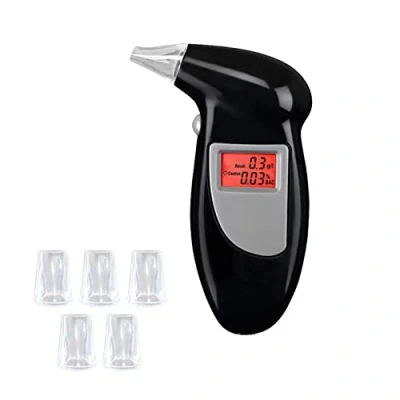 Immagine di CAM2 tester di alcol, promilletri, misuratori alcool con 5 bocchini, display a LED digitale veloce