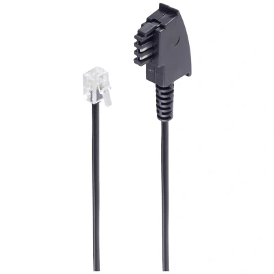 Immagine di Cavo di collegamento Telefono analogico Shiverpeaks [1x Spina TAE F 1x RJ11 6p4c] 3 m Nero