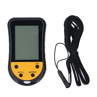 Immagine di Barometro Altimetro Digitale, con Display LCD Retroilluminato Misuratore Meteo Portatile Bussola Termometro per Escursioni, Riprese, Campeggio
