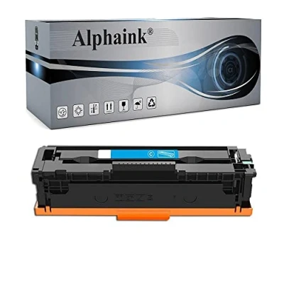 Immagine di alphaink Toner Compatibile con HP CF411X 411X 411A CF411A Ciano per LaserJet Pro MFP M477fdw M377dw M452dn M477fdn M477fnw M452nw M477dw M477 M452 Versione Maggiorata (1 Ciano)