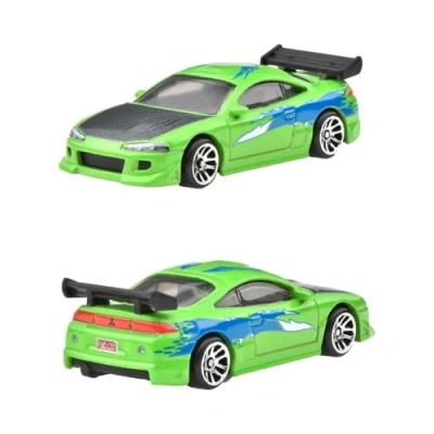 Immagine di Hot Wheels FAST AND FURIOUS BRIAN O&#039;CONNER Auto 1995 MITSUBISHI ECLIPSE Modellino Die Cast Scala 1:64 lunghezza 7cm JBY31