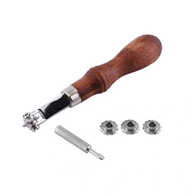 Immagine di Leathercraft Spacer di goffratura set in pelle strumento progettazione per cucire a mano ruote e timbratura
