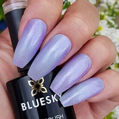 Immagine di Bluesky Smalto Per Unghie Gel, Pastel Purple Glitter, Gc10, Viola, Pastello, Luccichio (Per Lampade Uv E Led) 10 Ml