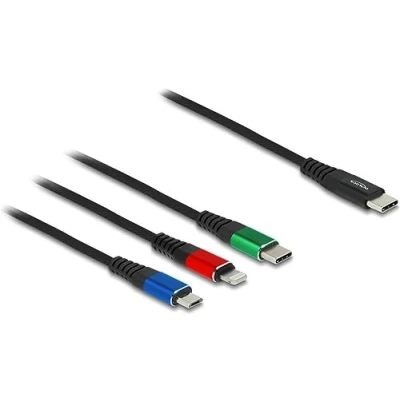Immagine di Delock Câble USB de chargement 3 en 1 Type C™ à Lightning™ / Micro USB/USB C™, m