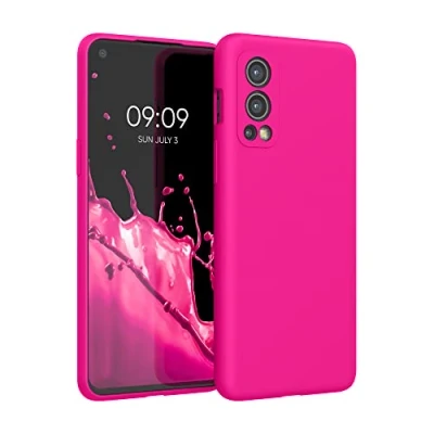 Immagine di kwmobile Cover per OnePlus Nord 2 5G Custodia Back Case Smartphone in Silicone TPU Protezione Gommata rosa shocking