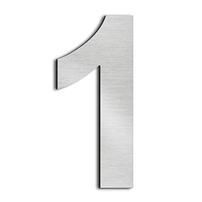 Immagine di nanlyiau 6in/15.3cm Numero civico in acciaio inossidabile con retro adesivo, realizzato solido 304, aspetto rilievo, altezza(1)