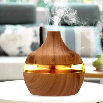 Immagine di diffusore di oli essenziali, 300 ml, umidificatori per camera da letto, con luce LED in 7 colori, mini umidificatore aromaterapia, aromi, nebbia fredda,