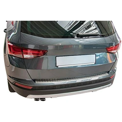 Immagine di Recambo Protezione per paraurti in Acciaio Inox Opaco, Compatibile con Seat Ateca a Partire dal 2016 smussatura qualità Premium
