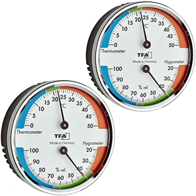 Immagine di TFA Dostmann Termoigrometro analogico 45.2040.42 per controllare la temperatura e l&#039;umidità, ambiente sano con zone di comfort
