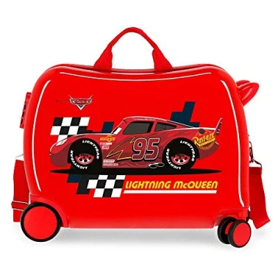 Immagine di Valigia per bambini 2 ruote multidirezionali Lightning Mcqueen Rossa