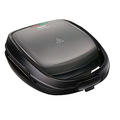 Immagine di Snack Time Tefal SW341B con piastra multifunzione per waffel e toast, incluse 2 piastre, 700 W, grigio/nero