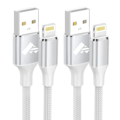 Immagine di Cavo iPhone, 2m+1m/ 2 Pezzi Ricarica Filo Caricatore iPhone Carica Rapida Certificato MFi Lungo Lightning USB Caricabatterie Cavetto per 11 12 13 14 Pro Max Plus Mini XS XR X 8 7 6 SE iPad