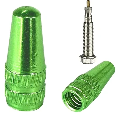 Immagine di Fantic26 Tappo valvola in alluminio per bicicletta SV Presta/valvola francese I MTB Ebike bici da corsa Gravel 1 paio (2 pezzi) (verde)