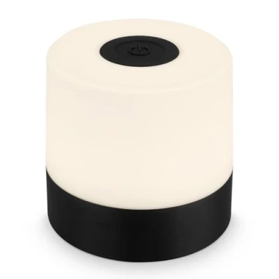 Immagine di BRILONER Mini lampada da tavolo a LED senza fili, comodino dimmerabile, scrivania, per esterni e interni, USB C, campeggio, 7x7cm, nero