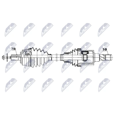 Immagine di NTY NPW VV 170 Albero motore / Semiasse Assale anteriore Sx 574mm Cambio manuale a 6 marce