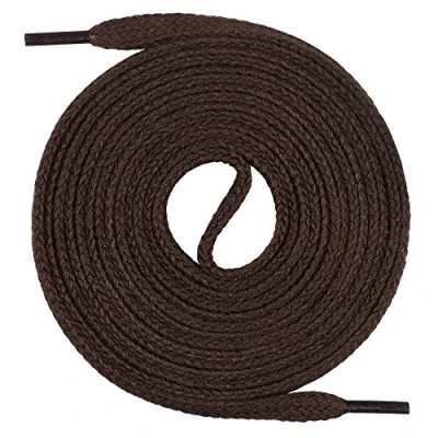 Immagine di Mount Swiss© Premium Lacci da scarpe piatti, 1 paio, in 100% cotone, resistenti agli strappi, larghezza 7 mm, lunghezza 45 200 cm., Adulti (unisex), Dunkelbraun, 100 cm