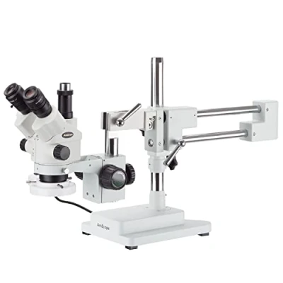 Immagine di AmScope Microscopio stereo simul focale 3.5X 90X con luce fluorescente