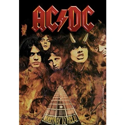 Immagine di Heart Rock Bandiera Originale AC/DC Highway to Hell, Tessuto, Multicolore, 110x75x0.1 cm