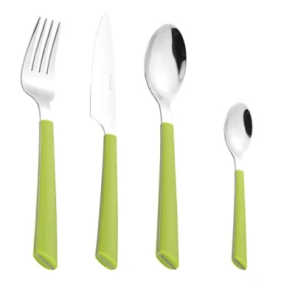 Immagine di Esmeyer Jane Set da 24 Posate in Acciaio Inox 18/0 Lucido, Manici plastica Colore: Verde