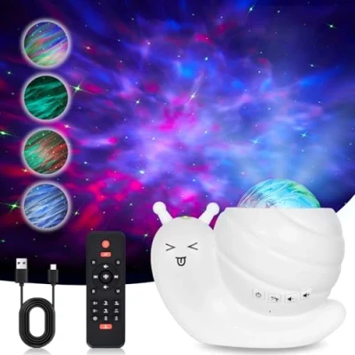 Immagine di Colexy proiettore a LED cielo stellato, luce nordica lumache notturna stellato lampada con telecomando Bluetooth regolabile luminosità camera dei bambini soffitto
