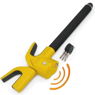 Immagine di URBAN UR978Y Blocca Sterzo Automobile con Allarme 120dB Hi Tech, Warning Sensibità A+ Più Deterrente, Universale +Estensibile, Antifurto Auto, Bloccasterzo Blocco Volante Sonoro per Camper Furgone