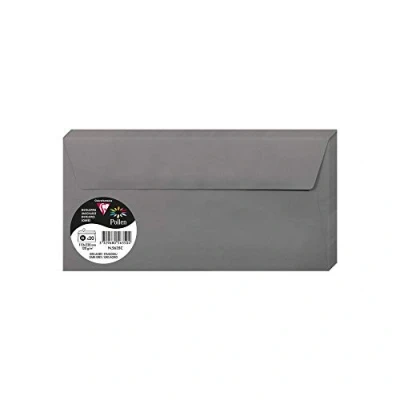 Immagine di Clairefontaine 5635C Pacco da 20 Buste autoadesive Formato DL 11x22cm 120g/m² Colore Grigio acciaio Inviti Eventi e Corrispondenza Gamma Pollen Carta Premium Liscia