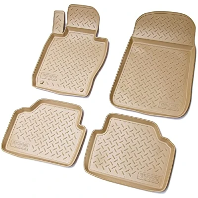 Immagine di Recambo Tappetini auto in gomma 3D su misura con bordo colore beige
