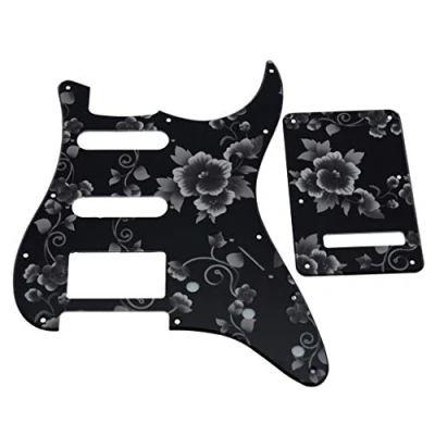 Immagine di Dopro Battipenna in plastica stampata 3D per chitarra HSS Stratocaster ST Back Plate Tremolo Cover USA/Mexican Fender Strat Flower Pattern