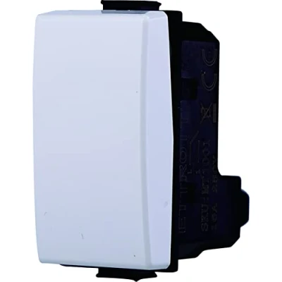 Immagine di Interruttore Unipolare 1P 16A, Compatibile Con Bticino Matix, 1 Modulo, Colore Bianco (1)
