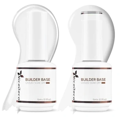 Immagine di Nicedeco 8 in 1 Builder Base Gel Unghie Set Ricostruzione Kit Completo Smalto Semipermanente Nude 6, 2x15ML