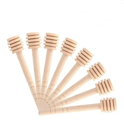 Immagine di 50PCS/set domestici Spargimiele legno portatile mini Jam Jar dispenser raccolta agitatore stick mino dispense Drizzle Honey 10CM Wooden