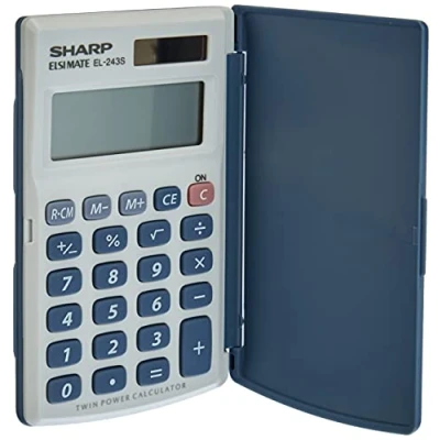 Immagine di Sharp EL 243 S Calcolatrice tascabile Bianco, Blu Display (cifre): 8 A energia solare, batteria (L x P) 64 11 105 mm