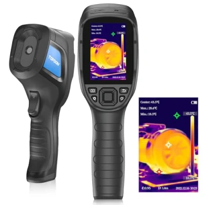 Immagine di TOPDON TC004 Lite Termocamera Infrarossi 240x180 Risoluzione IR, Frequenza di Aggiornamento 25Hz Professionale, 20C a 550C,1X/2X/4X Zoom, 15 ore Durata Della Batteria