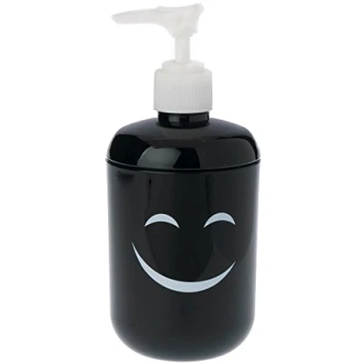 Immagine di Spirella 40.07316 SMILING Dispenser per sapone in plastica, 7 x 16 cm, colore: Nero